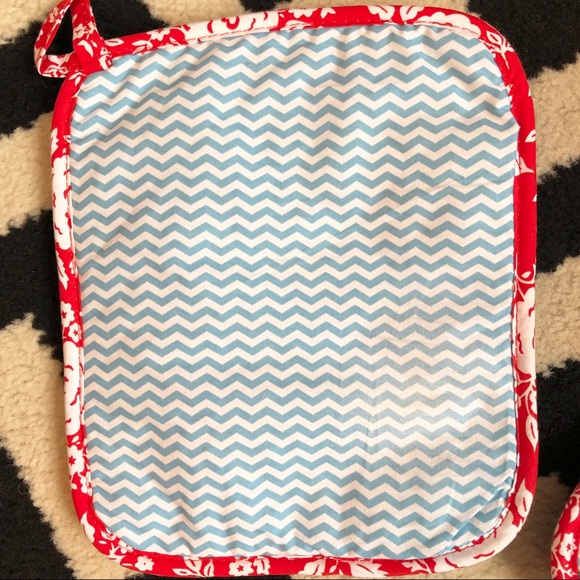 Red and Light Blue Pot Holders - Picture 5 of 5